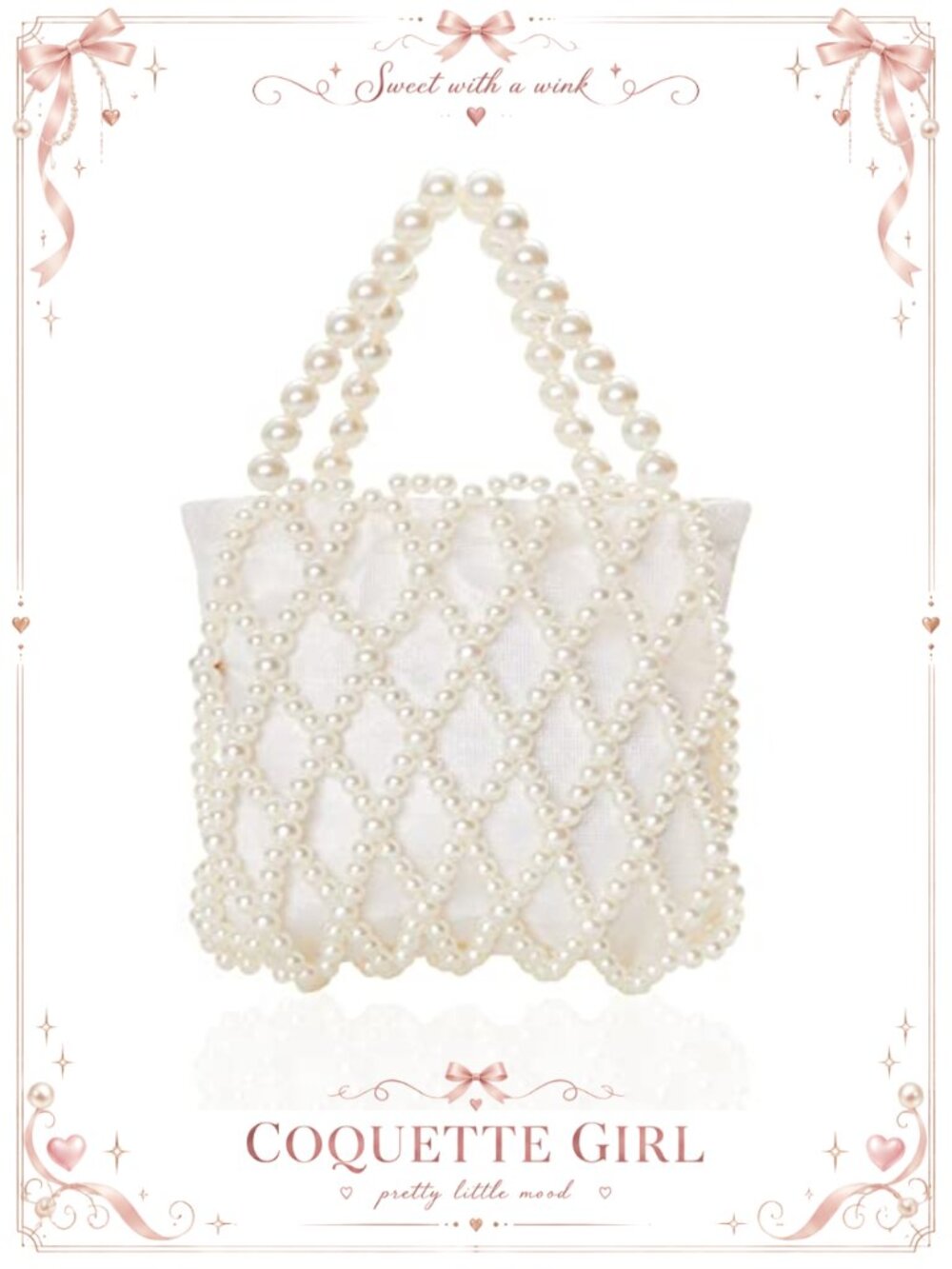 Pearl Beaded Clutch Evening Bag for Wedding Prom Party